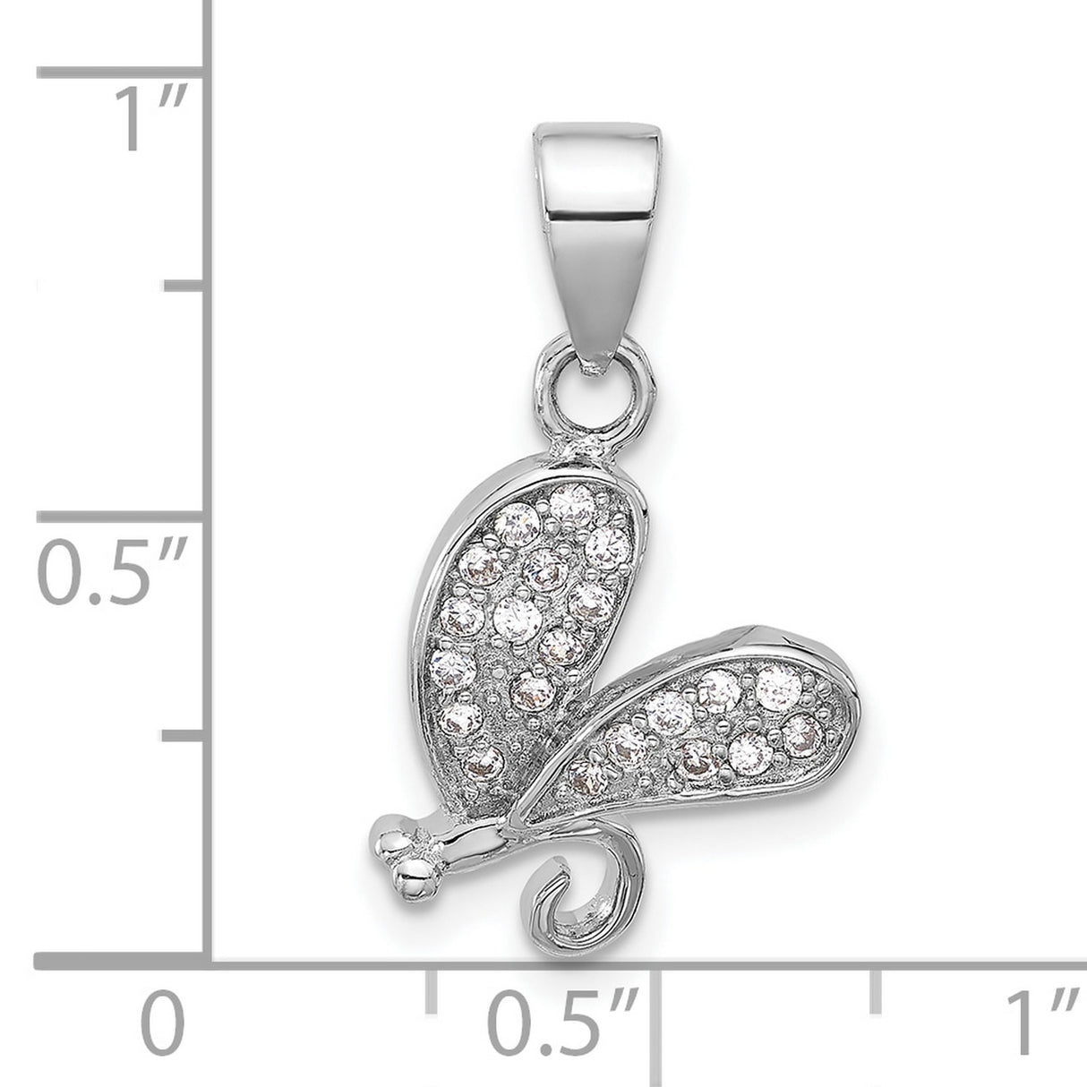 Sterling Silver Butterfly Pendant with Cubic Zirconia, Nature Inspired Jewelry Charm for Women