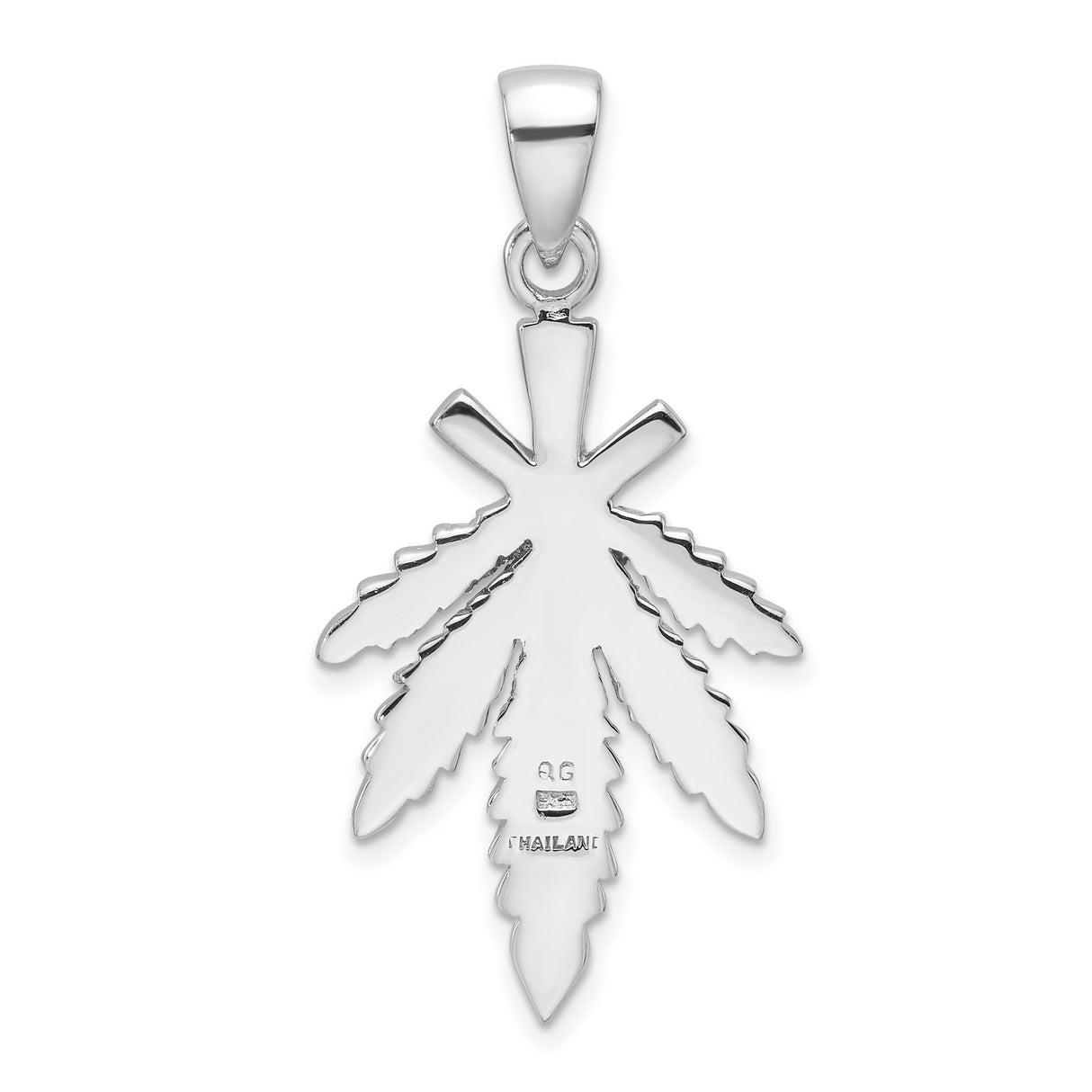 Sterling Silver Weed Pendant with Detailed Cannabis Leaf Design, Unisex 420 Jewelry