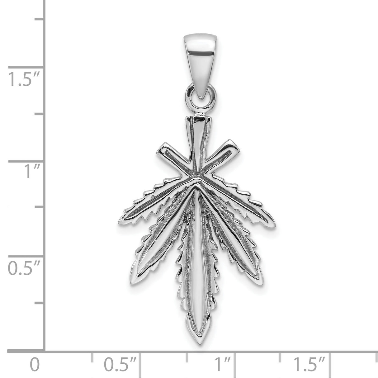 Sterling Silver Weed Pendant with Detailed Cannabis Leaf Design, Unisex 420 Jewelry