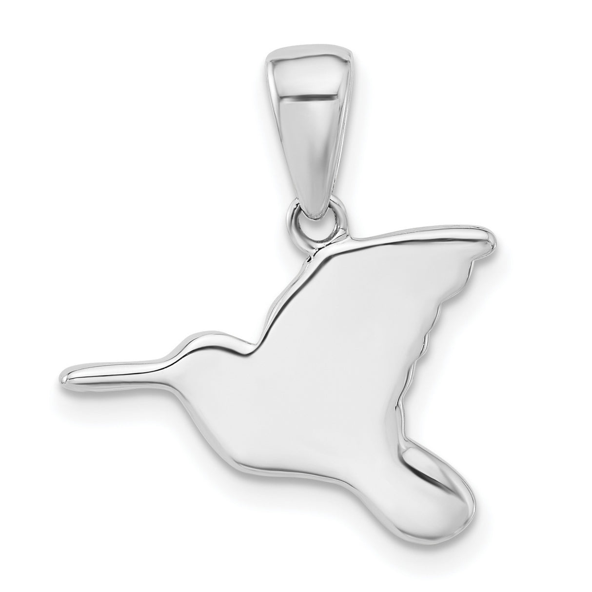 Sterling Silver Hummingbird Pendant with Filigree Scrollwork, Symbol of Joy and Freedom