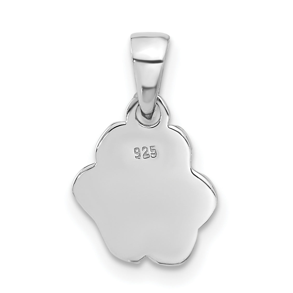 Sterling Silver Paw Print Pendant with Black Enamel Accents, Pet Memorial Charm for Women or Unisex Wear