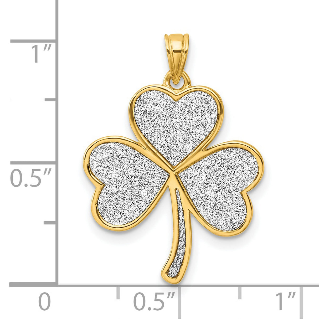 Sterling Silver Shamrock Pendant with Glitter Heart Leaves, Celtic Irish Luck Jewelry for Women
