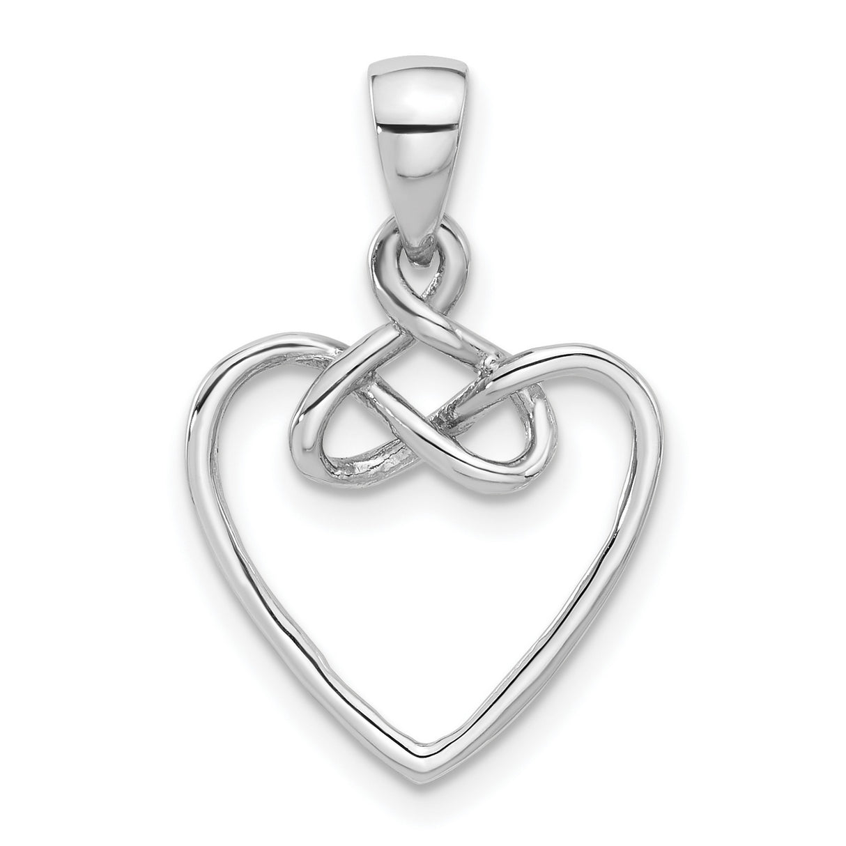 Sterling Silver Celtic Heart Pendant with Knot Design Symbolizing Eternal Love and Unity