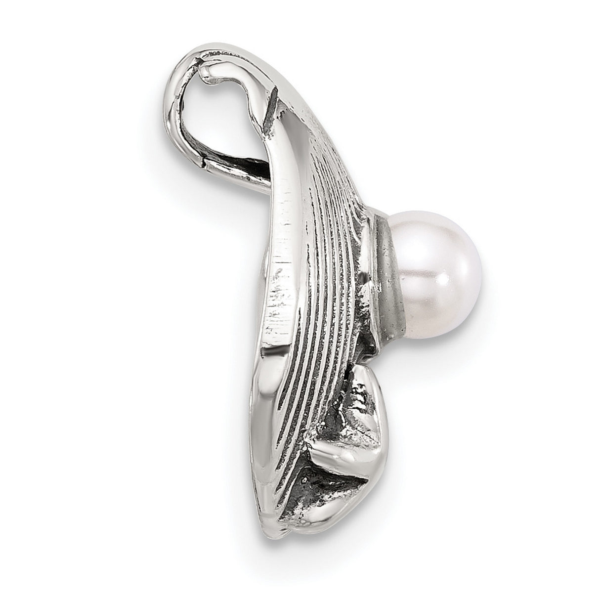 Sterling Silver Seashell Pendant with Pearl, Seahorse and Starfish Ocean Theme