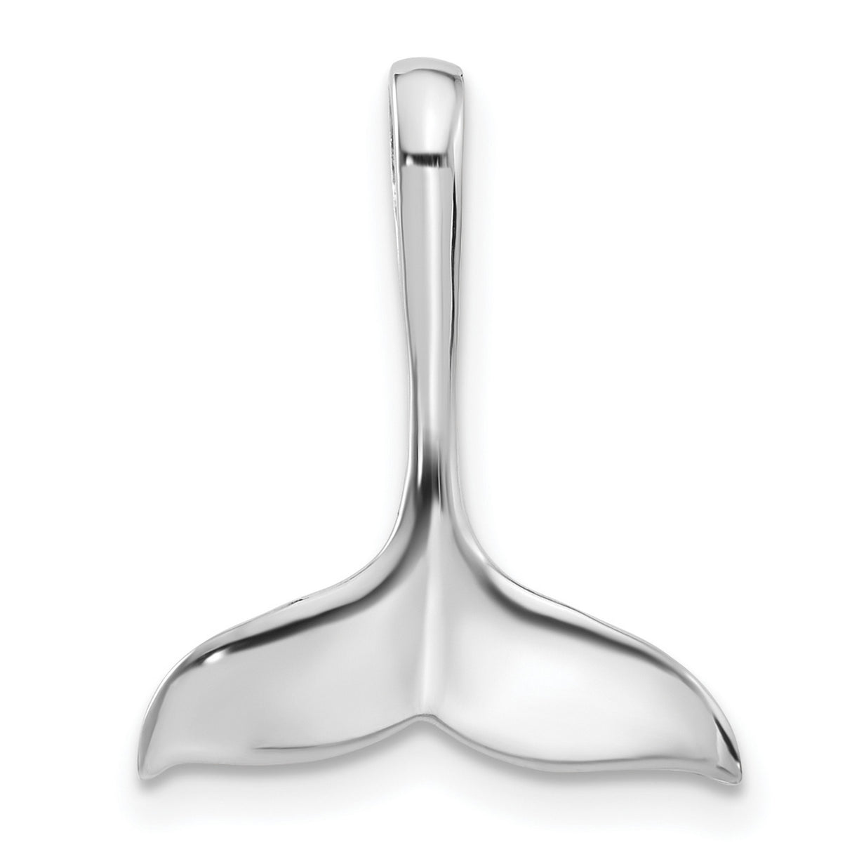Polished Whale Tail Chain Side Charm Pendant in Real 925 Sterling Silver