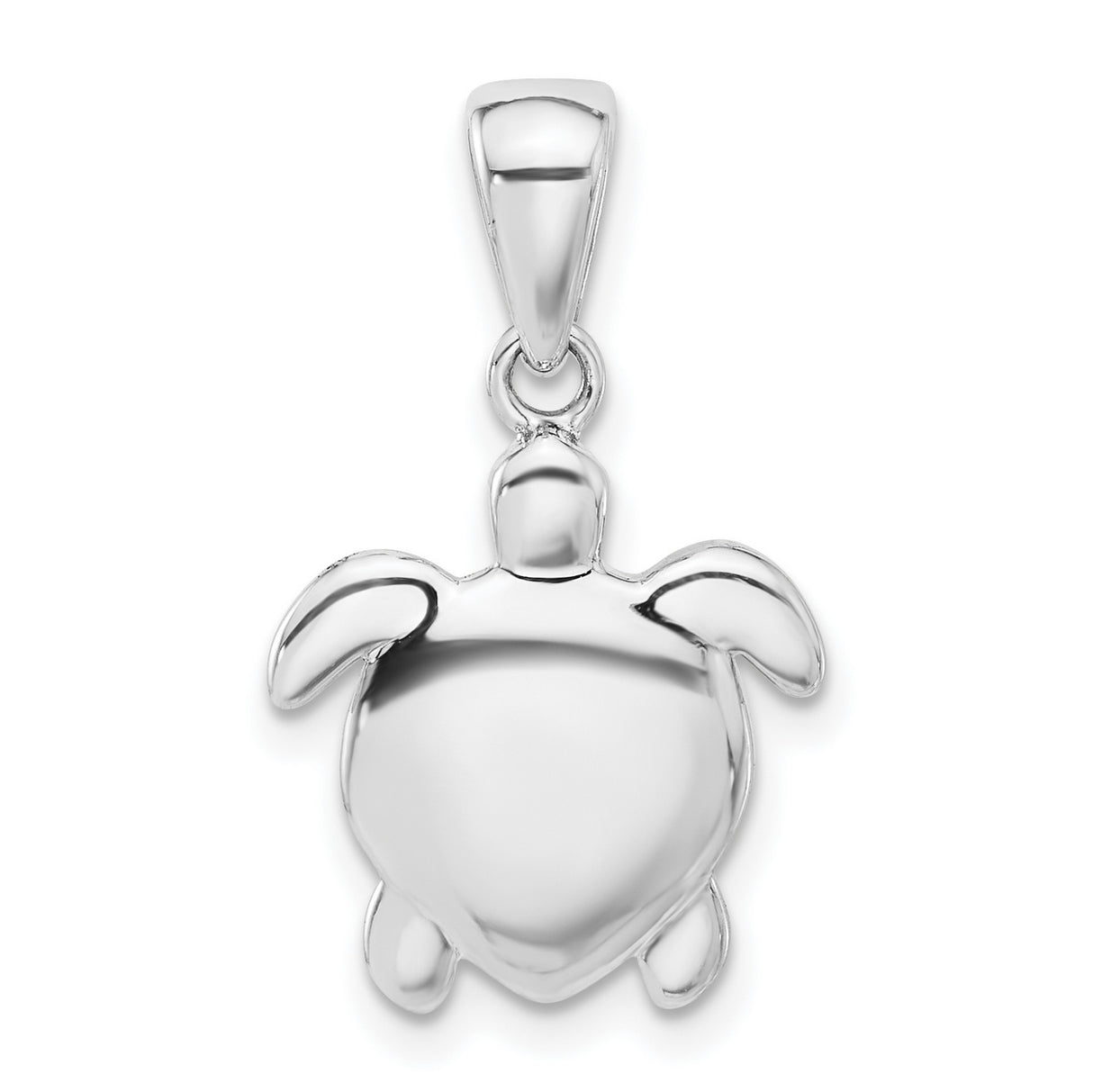 Sterling Silver Turtle Pendant with Scrollwork Design, Ocean Inspired Jewelry