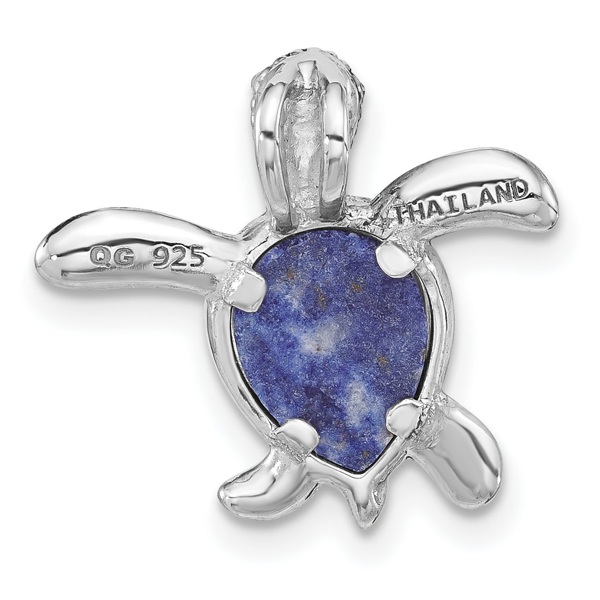 Sterling Silver Sea Turtle Pendant with Lapis Shell, Filigree Design, Ocean-Inspired Jewelry