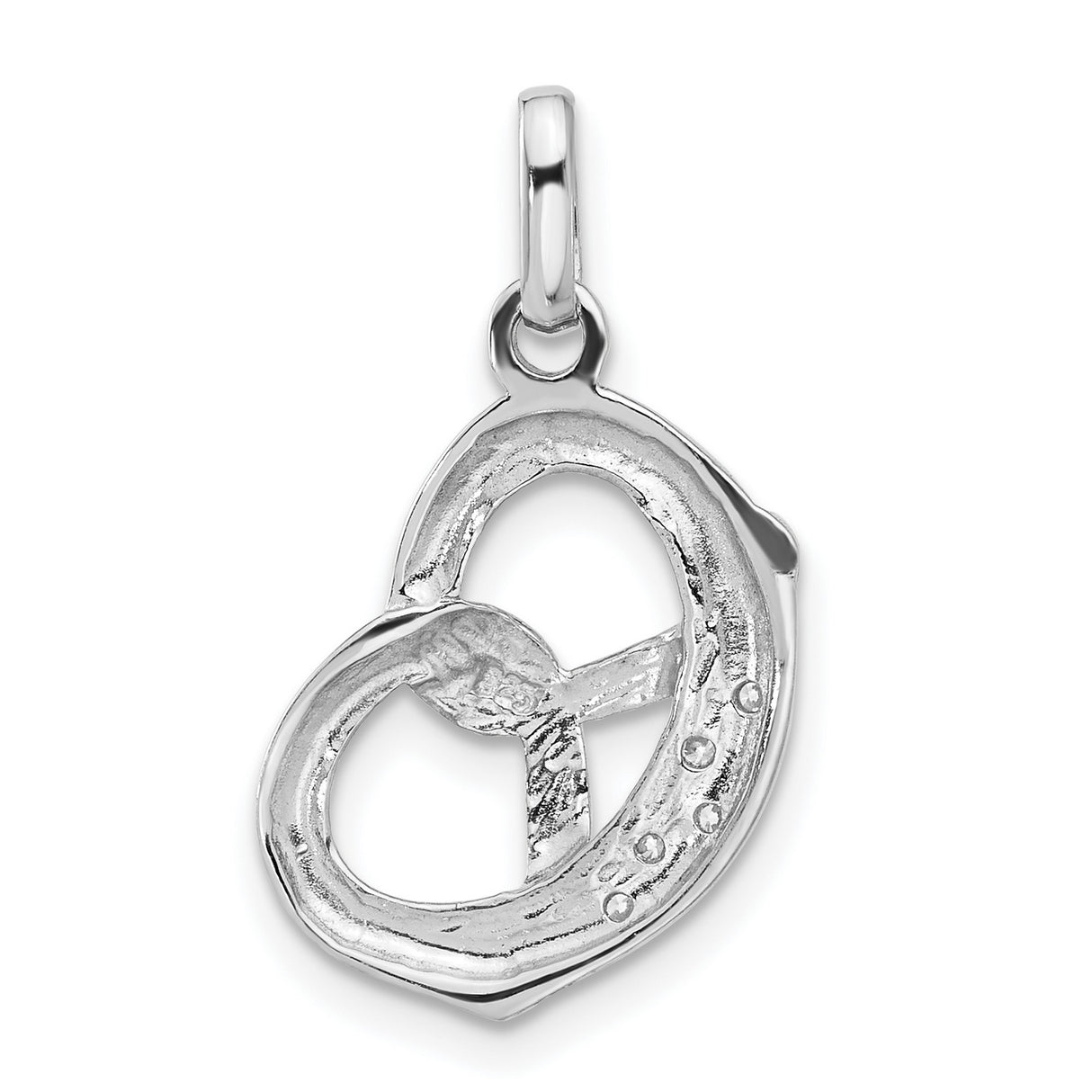 Sterling Silver Infinity Knot Pendant with Cubic Zirconia, Double Loop Design, Symbolic Unity Jewelry