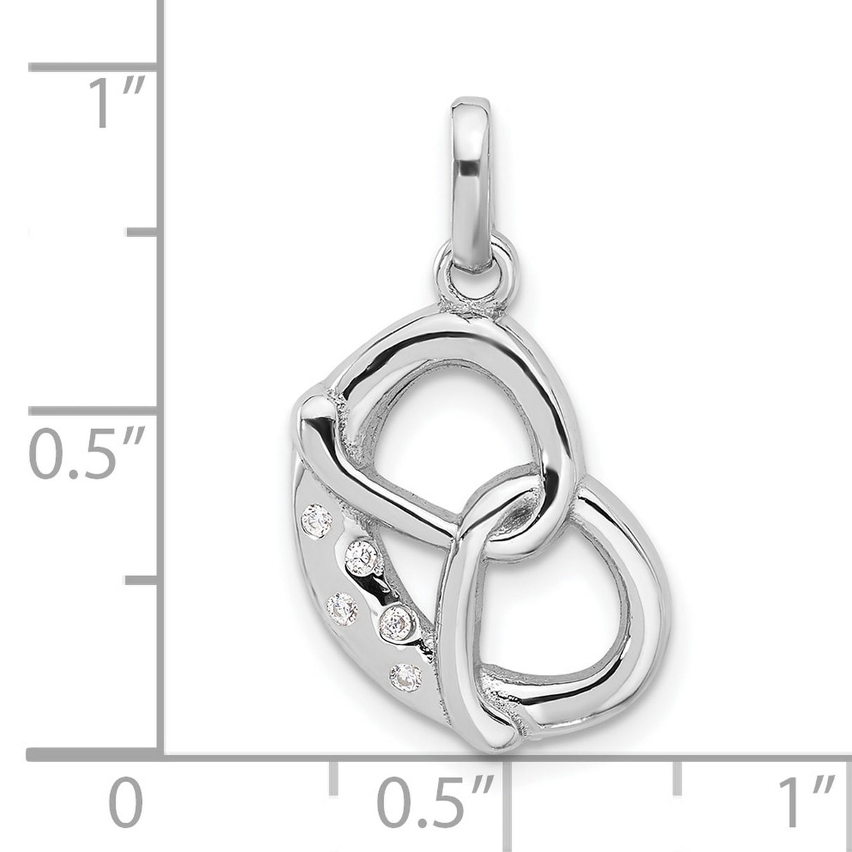 Sterling Silver Infinity Knot Pendant with Cubic Zirconia, Double Loop Design, Symbolic Unity Jewelry