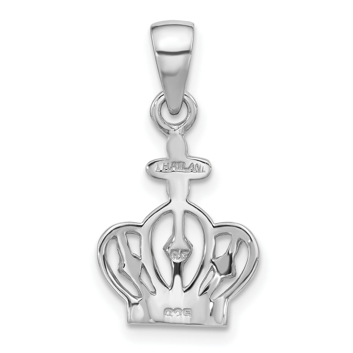 Sterling Silver Crown Cross Pendant, Openwork Religious Symbol of Faith and Authority, Unisex