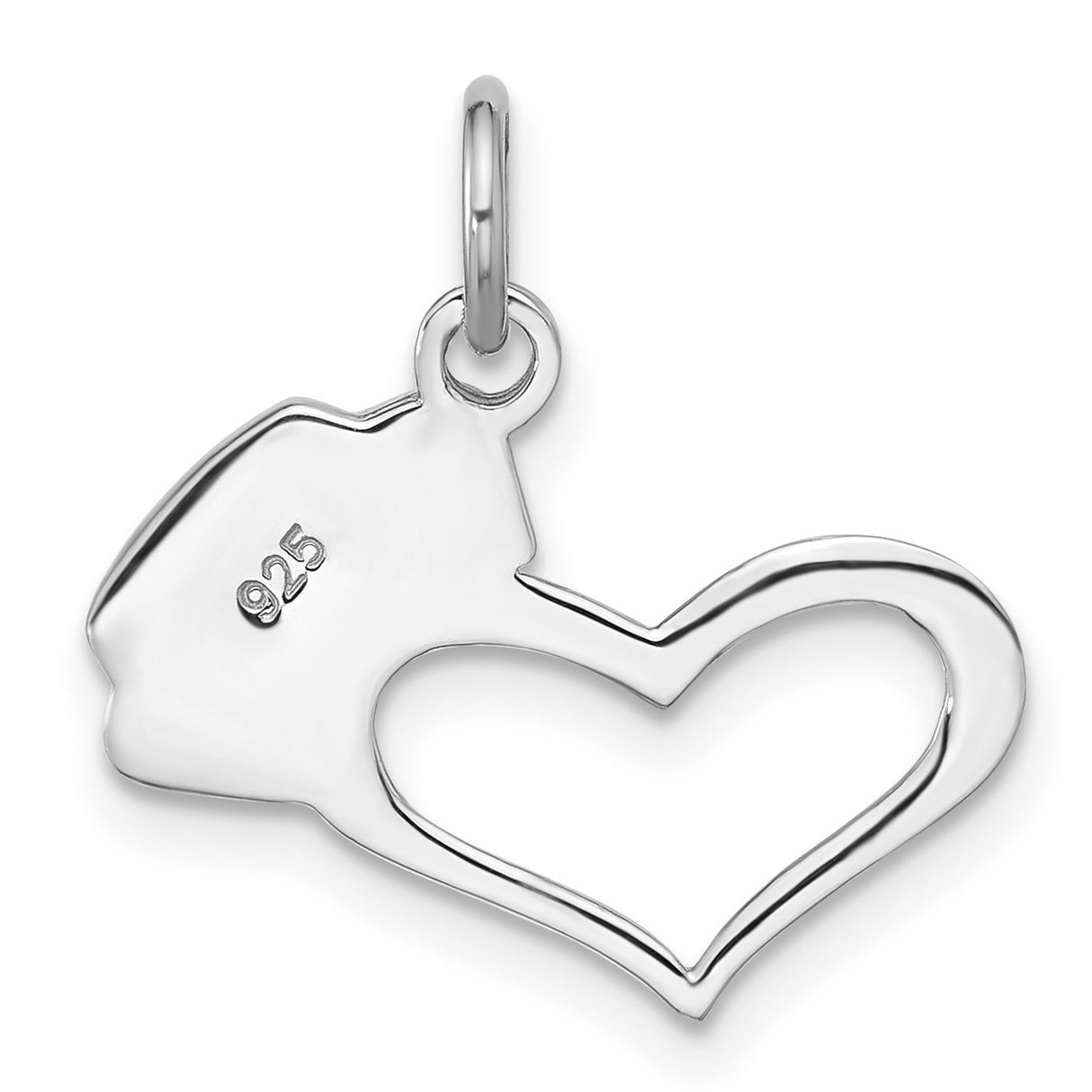 Sterling Silver Nurse Heart Pendant with Open Heart and Enamel Red Cross Cap