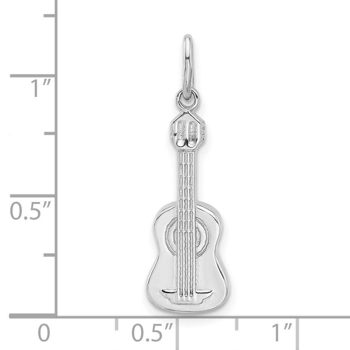 Sterling Silver Guitar Pendant, Detailed Acoustic Instrument Charm for Music Lovers