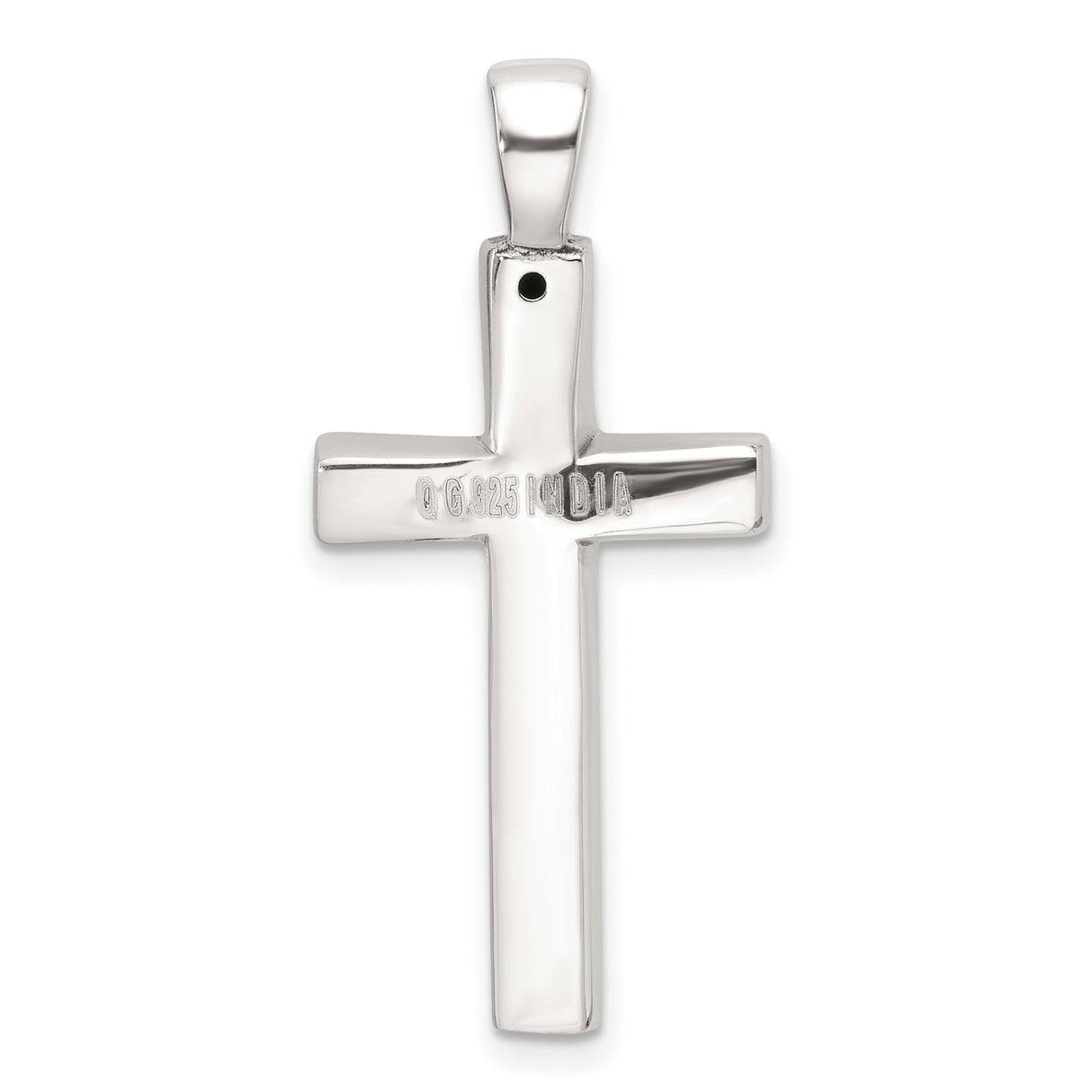 Sterling Silver Cross Pendant with Greek Key Design and Oxidized Etched Detailing
