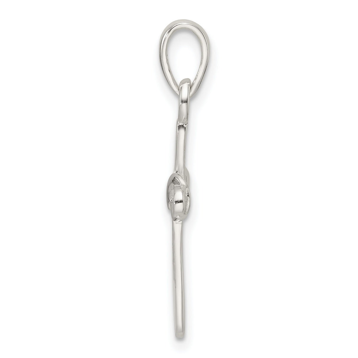 Sterling Silver Infinity Cross Pendant with White Enamel Accent, Unisex Spiritual Jewelry