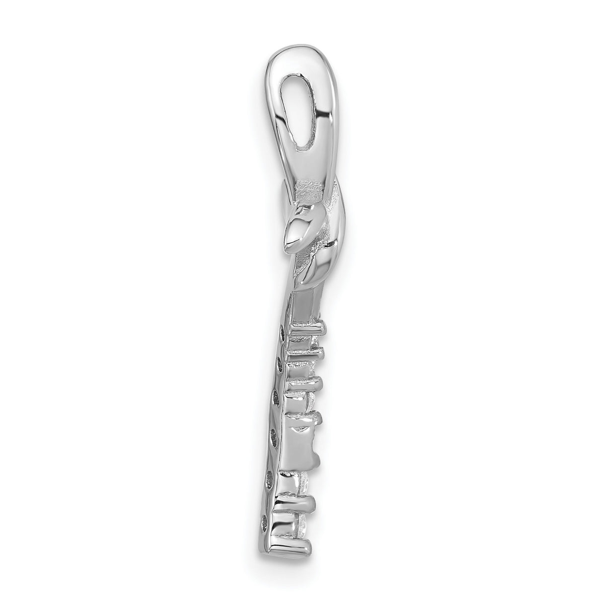 Sterling Silver Twisted Cross Pendant with Cubic Zirconia Accents, Unisex Wave Design