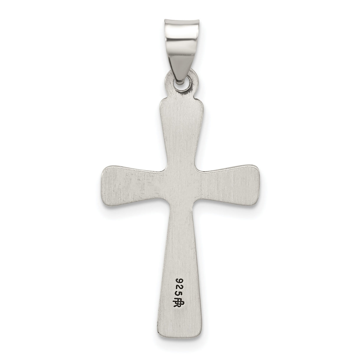 Sterling Silver Cross Pendant with Floral Detail and Vintage Religious Design