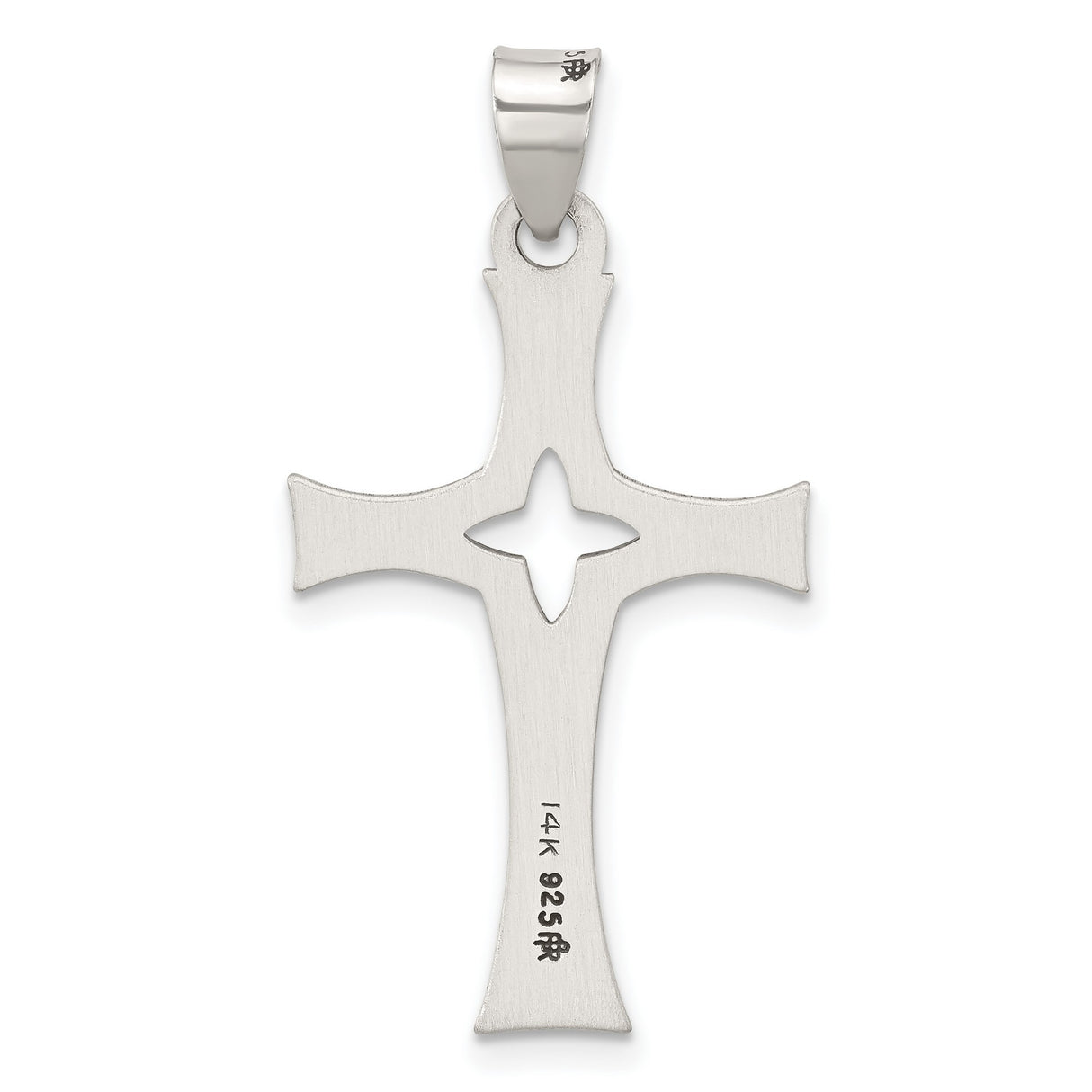 Sterling Silver Cross Pendant with Antiqued Finish, Textured Design, Spiritual Style for Men and Women