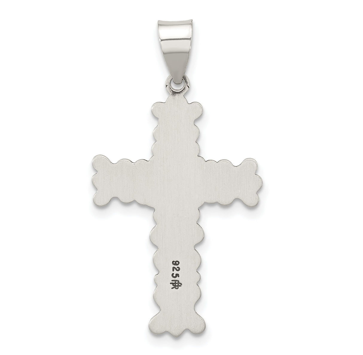Sterling Silver Cross Pendant with Oxidized Finish and Scroll Design for Men and Women