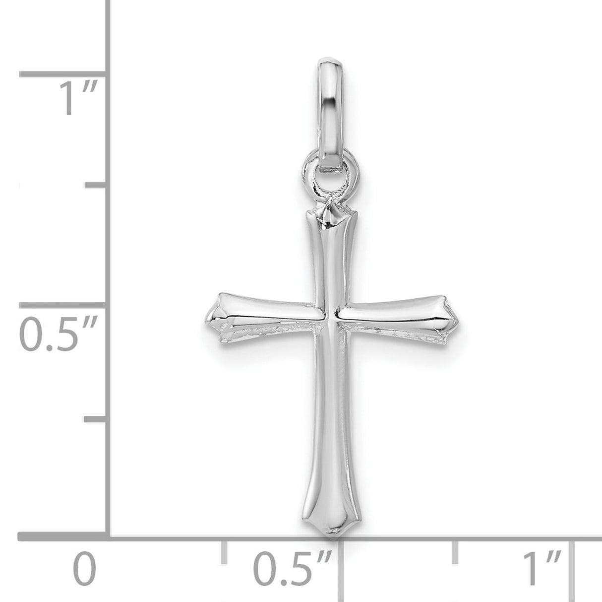 Sterling Silver Cross Pendant with Tapered Spiritual Design for Men and Women