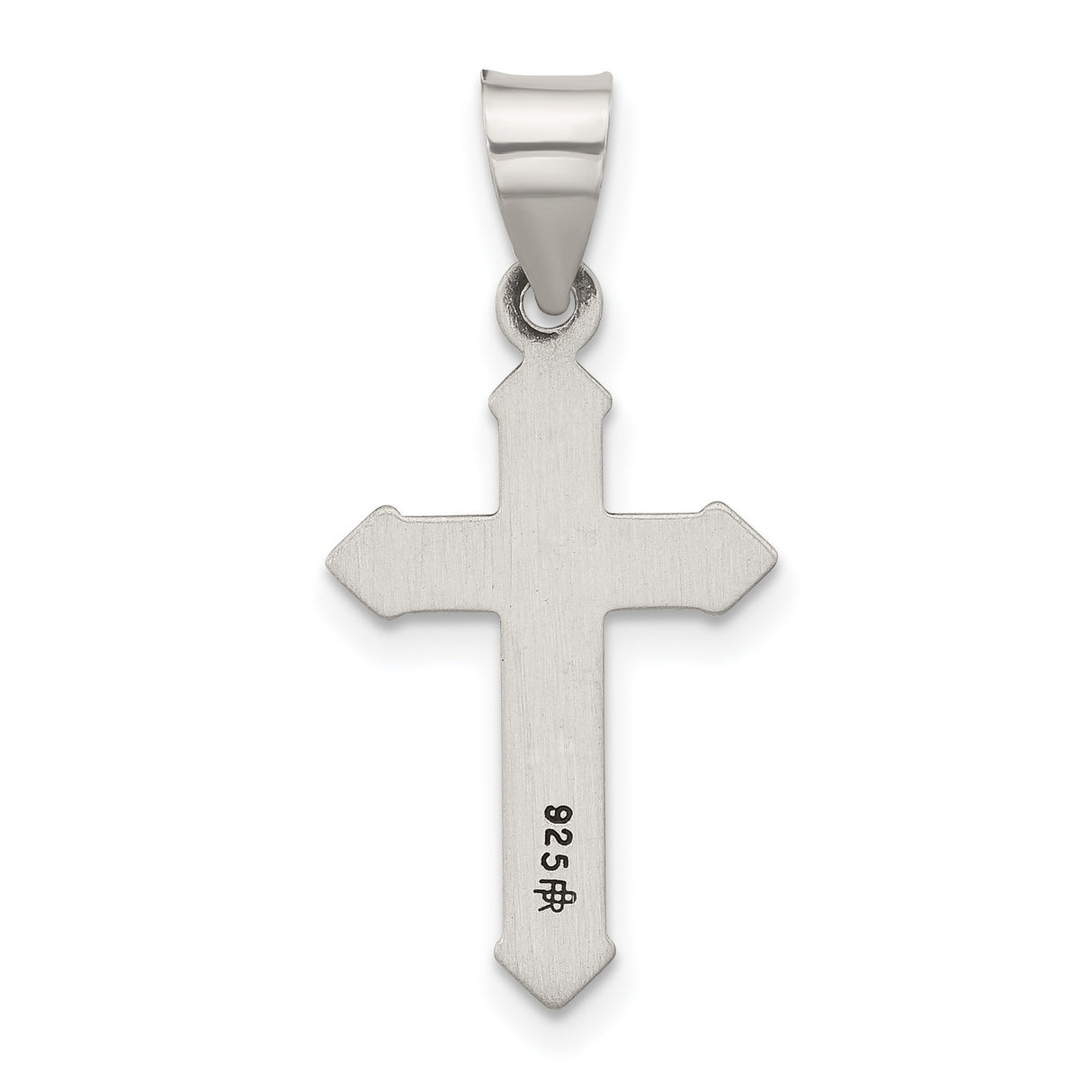 Sterling Silver Cross Pendant with Textured Antiqued Arrowhead Design for Men and Women