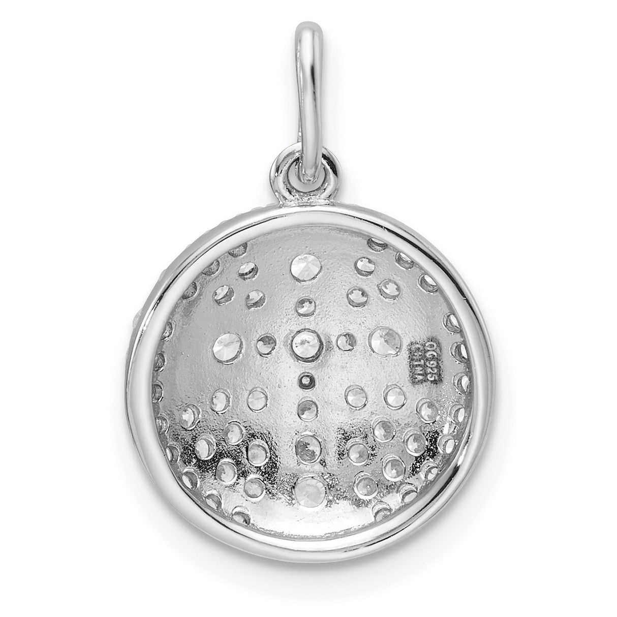 Sterling Silver Cross Pendant with Cubic Zirconia, Gold and Silver Tone, Flared Religious Design