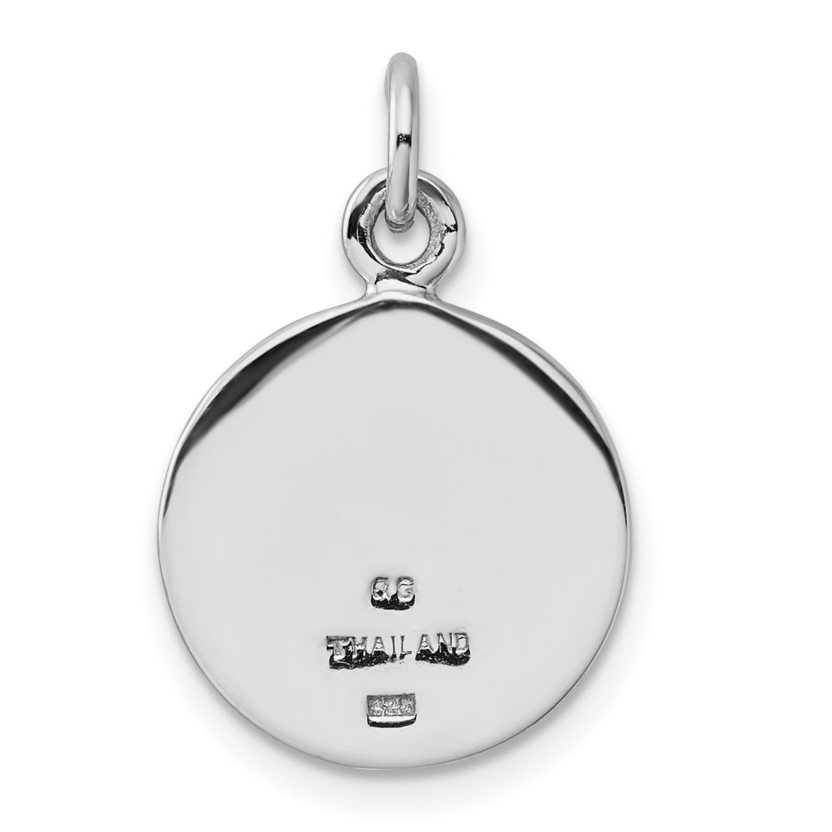 Antiqued Round Cross Charm Pendant in Real 925 Sterling Silver