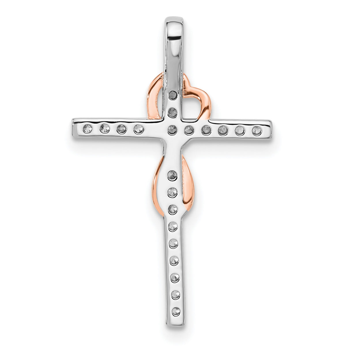 Sterling Silver Cross Pendant with Cubic Zirconia, Layered Design, Unisex Faith Jewelry