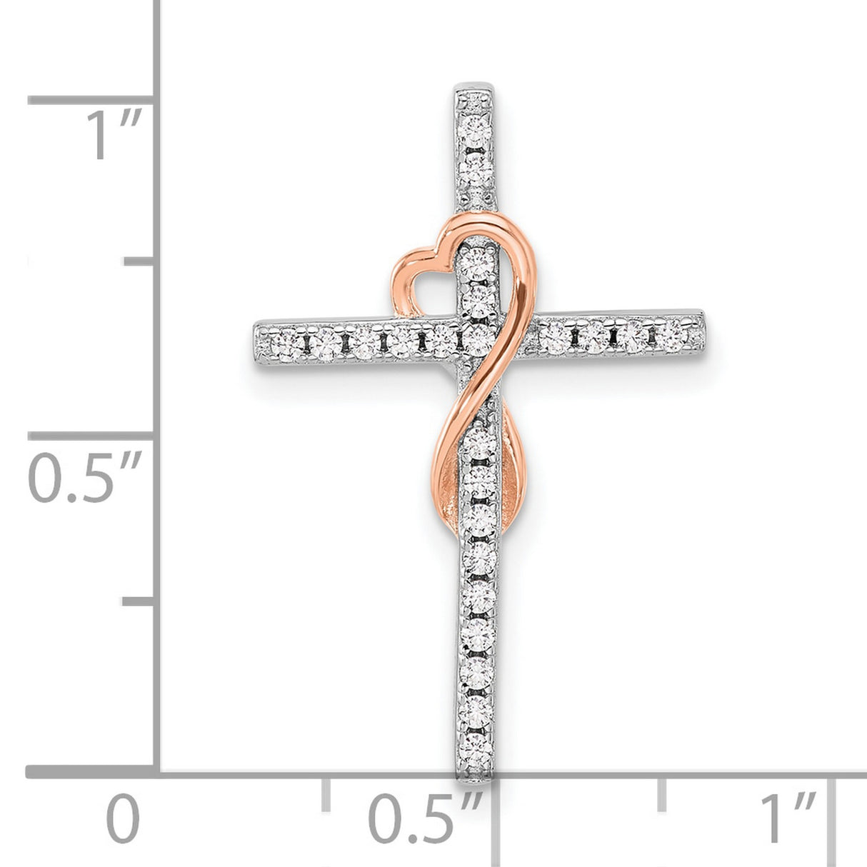 Sterling Silver Cross Pendant with Cubic Zirconia, Layered Design, Unisex Faith Jewelry
