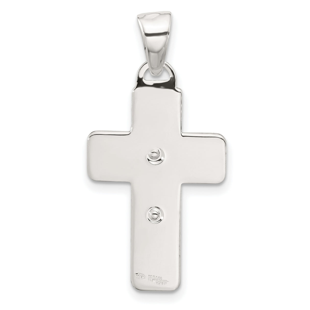 Sterling Silver Crucifix Cross Pendant, Polished Modern Religious Jewelry for Men and Women