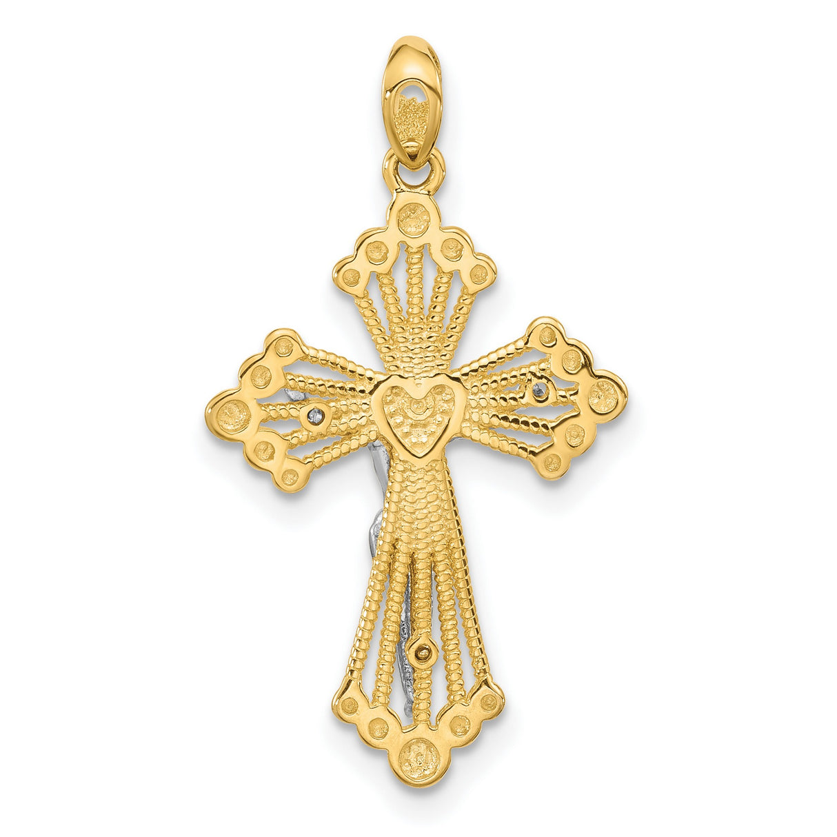 Sterling Silver Crucifix Pendant with Jesus Figure, Polished Religious Christian Jewelry