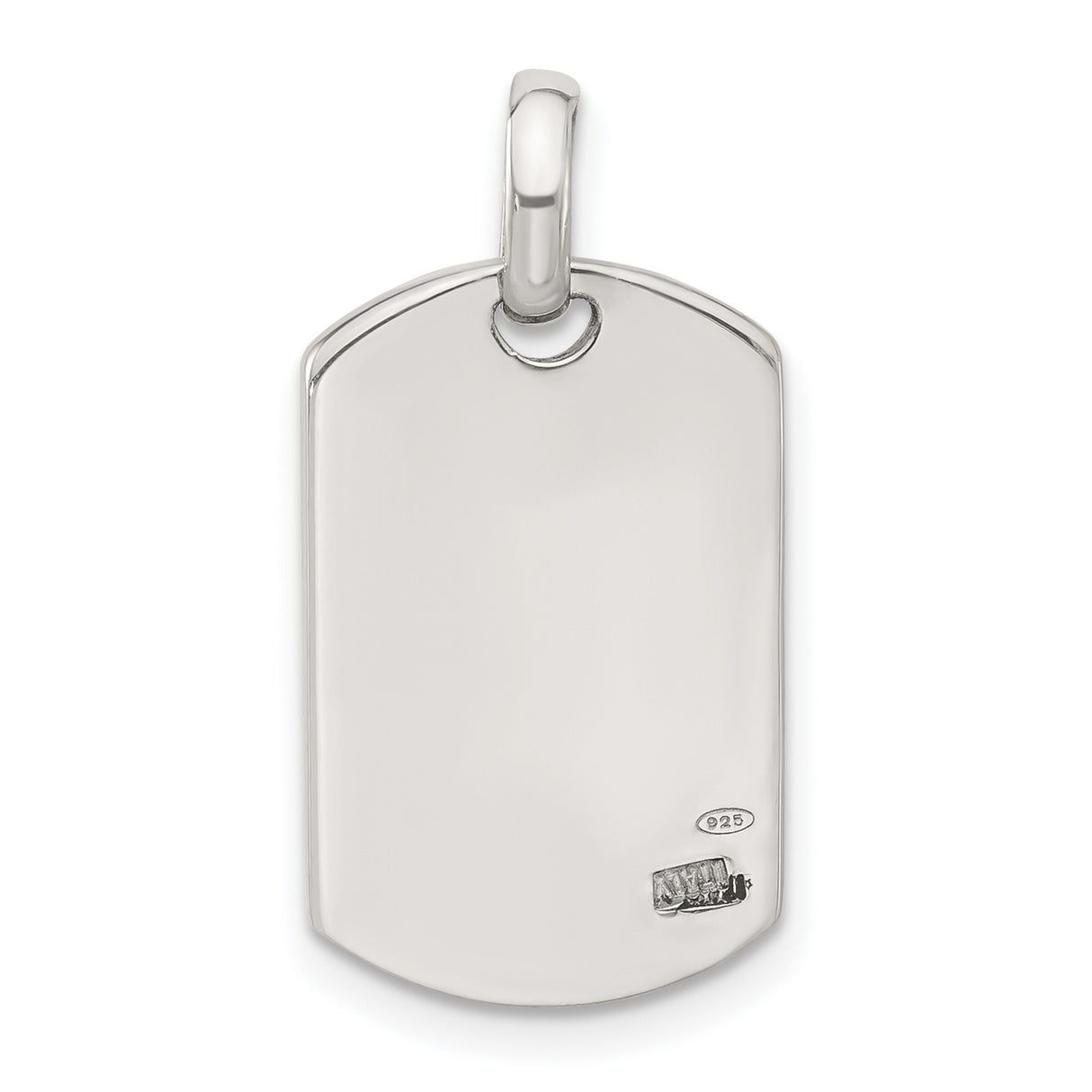 Sterling Silver Cross Pendant Dog Tag with Curb Chain Inlay and Textured Design