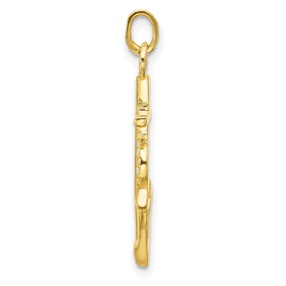 Sterling Silver Cross Anchor Pendant with Cubic Zirconia Heart Detail, Faith-Inspired Jewelry