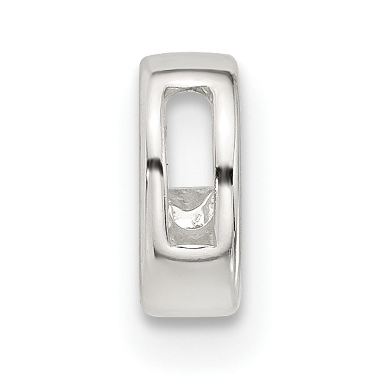 Sterling Silver Letter C Pendant Charm, Polished Block Initial Alphabet Jewelry