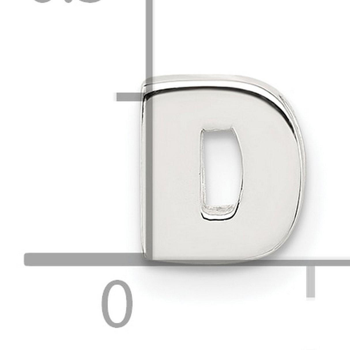 Sterling Silver Letter D Pendant Charm, Polished Initial Jewelry for Women or Unisex Use