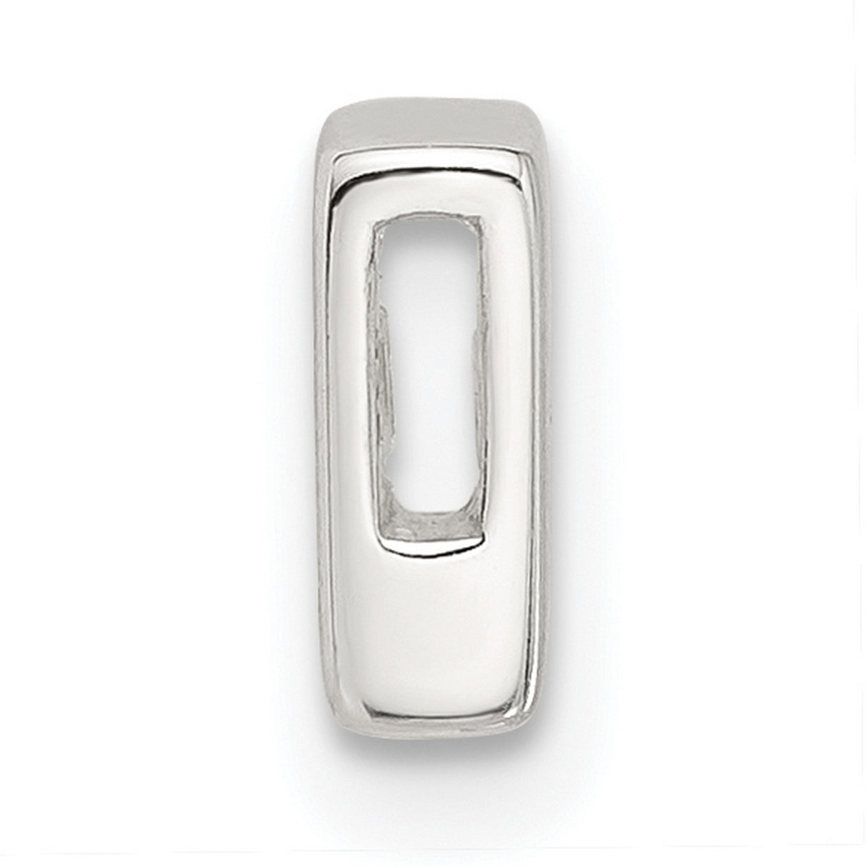 Sterling Silver Letter E Pendant Charm, Polished Flat Initial Design for Women or Unisex Wear