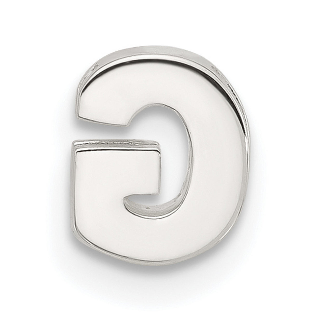 Sterling Silver Letter G Pendant Charm, Polished Block Initial, Minimalist Monogram Jewelry