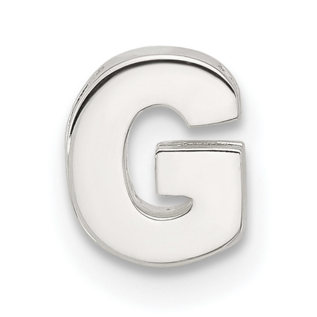Sterling Silver Letter G Pendant Charm, Polished Block Initial, Minimalist Monogram Jewelry