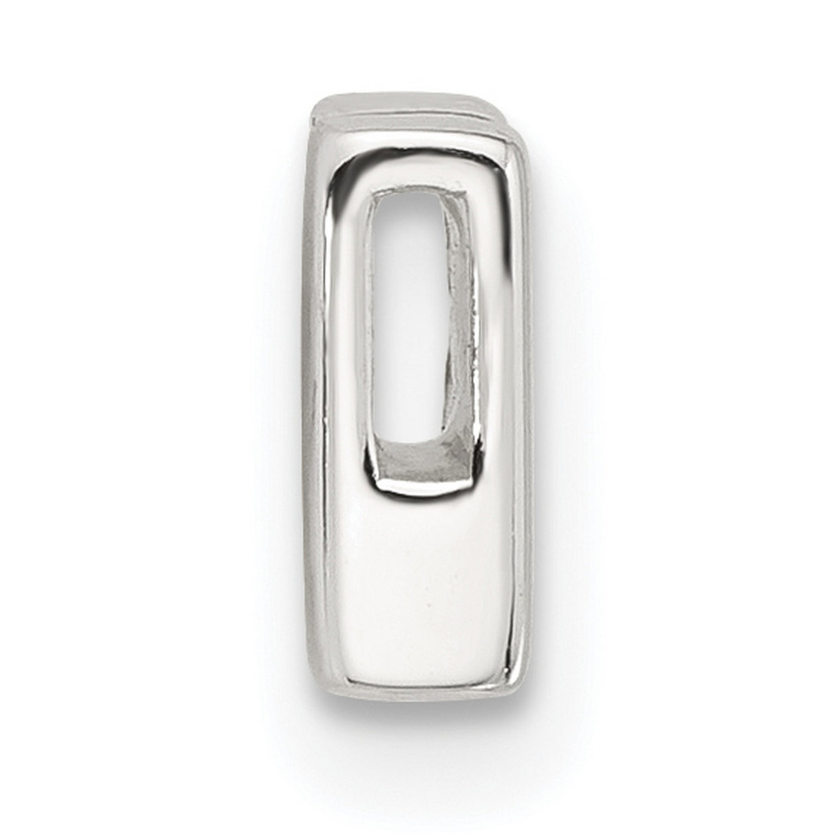 Sterling Silver Letter K Pendant Charm, Polished Block Initial Jewelry for Women or Unisex