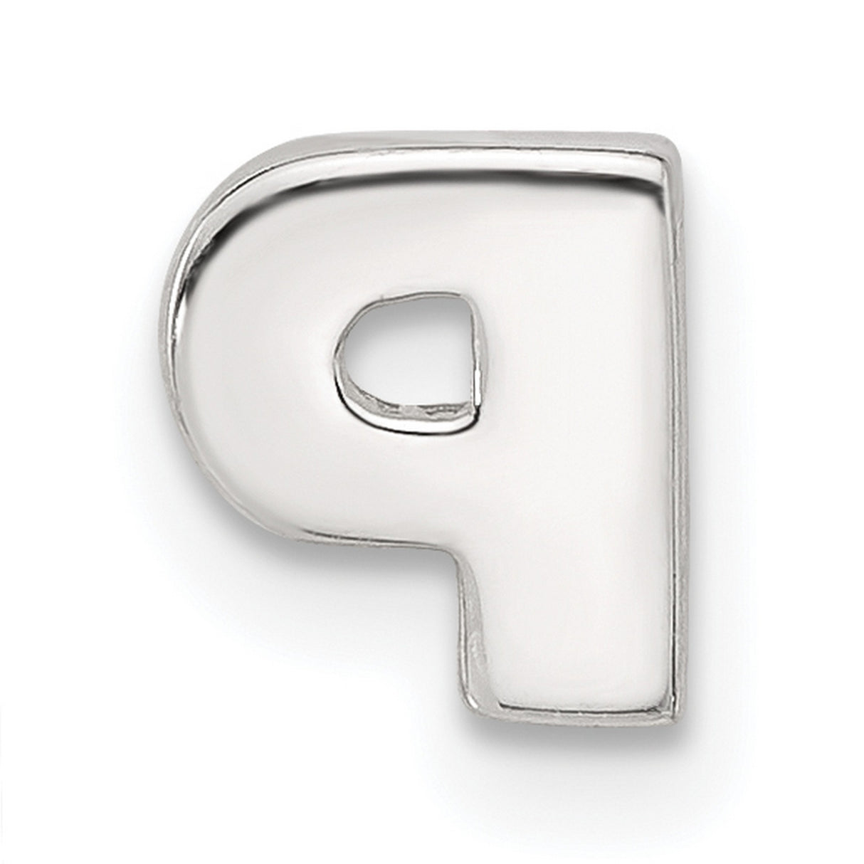 Sterling Silver Initial P Charm Pendant, Block Letter Alphabet Jewelry for Necklace or Bracelet