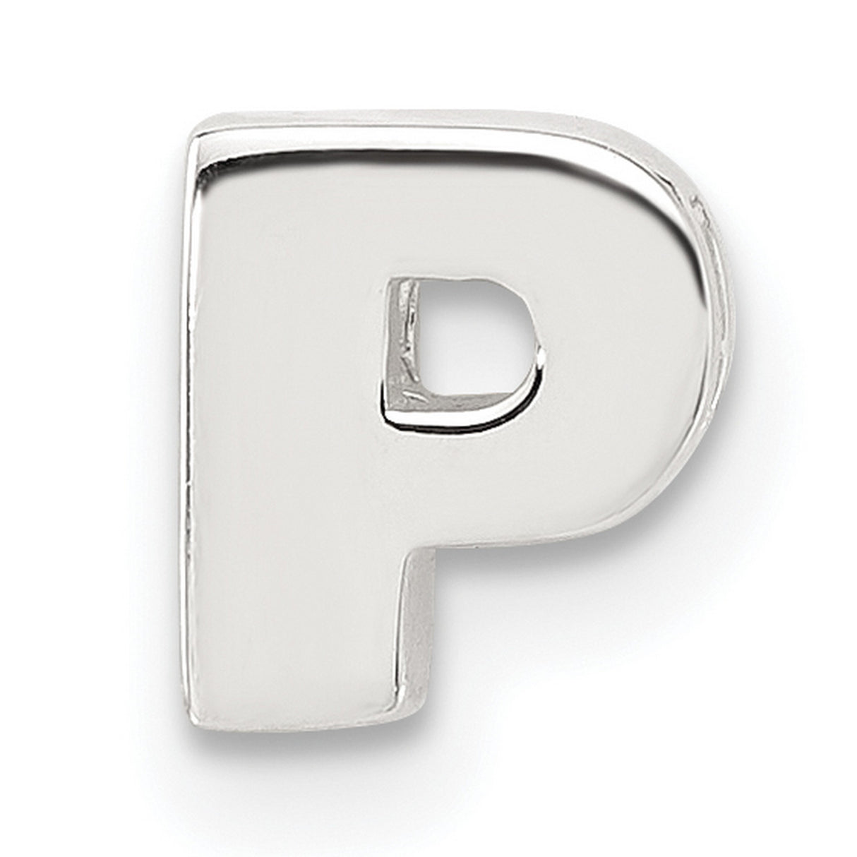 Sterling Silver Initial P Charm Pendant, Block Letter Alphabet Jewelry for Necklace or Bracelet