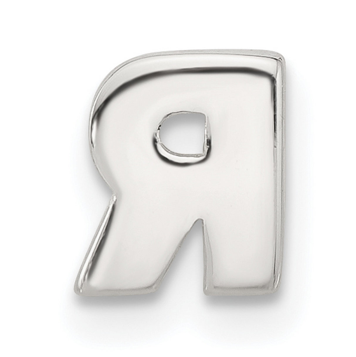 Sterling Silver Letter R Pendant Charm, Block Style Alphabet Monogram Jewelry for Women and Men
