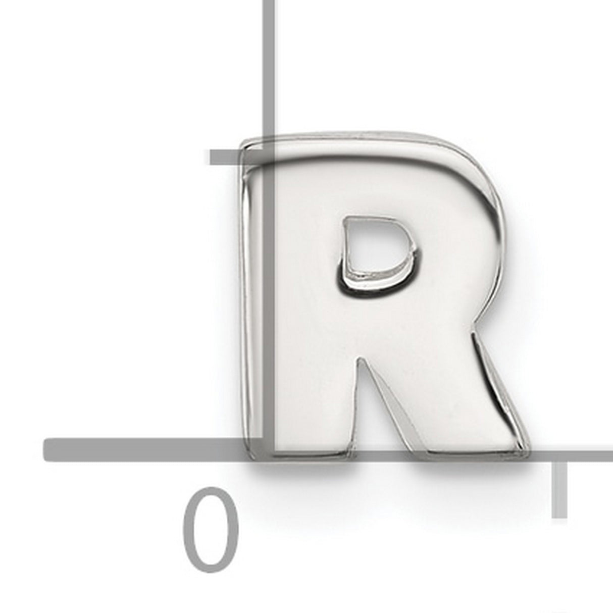 Sterling Silver Letter R Pendant Charm, Block Style Alphabet Monogram Jewelry for Women and Men