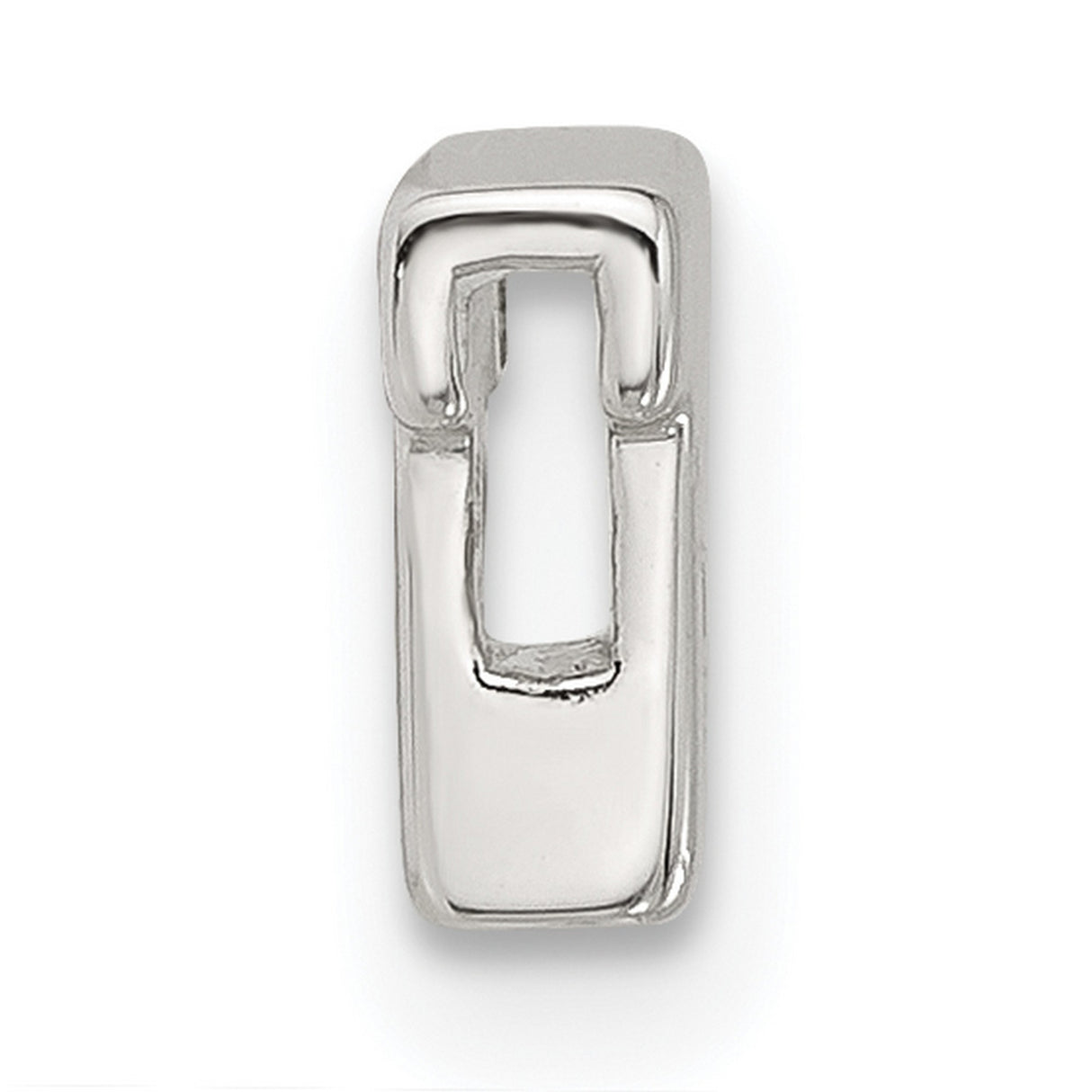 Sterling Silver Letter T Charm Pendant, Polished Block Initial Monogram Jewelry