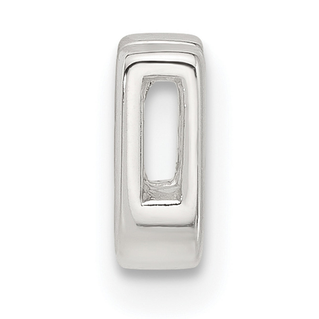 Sterling Silver Letter U Pendant Charm, Polished Block Initial Design for Women or Unisex Use