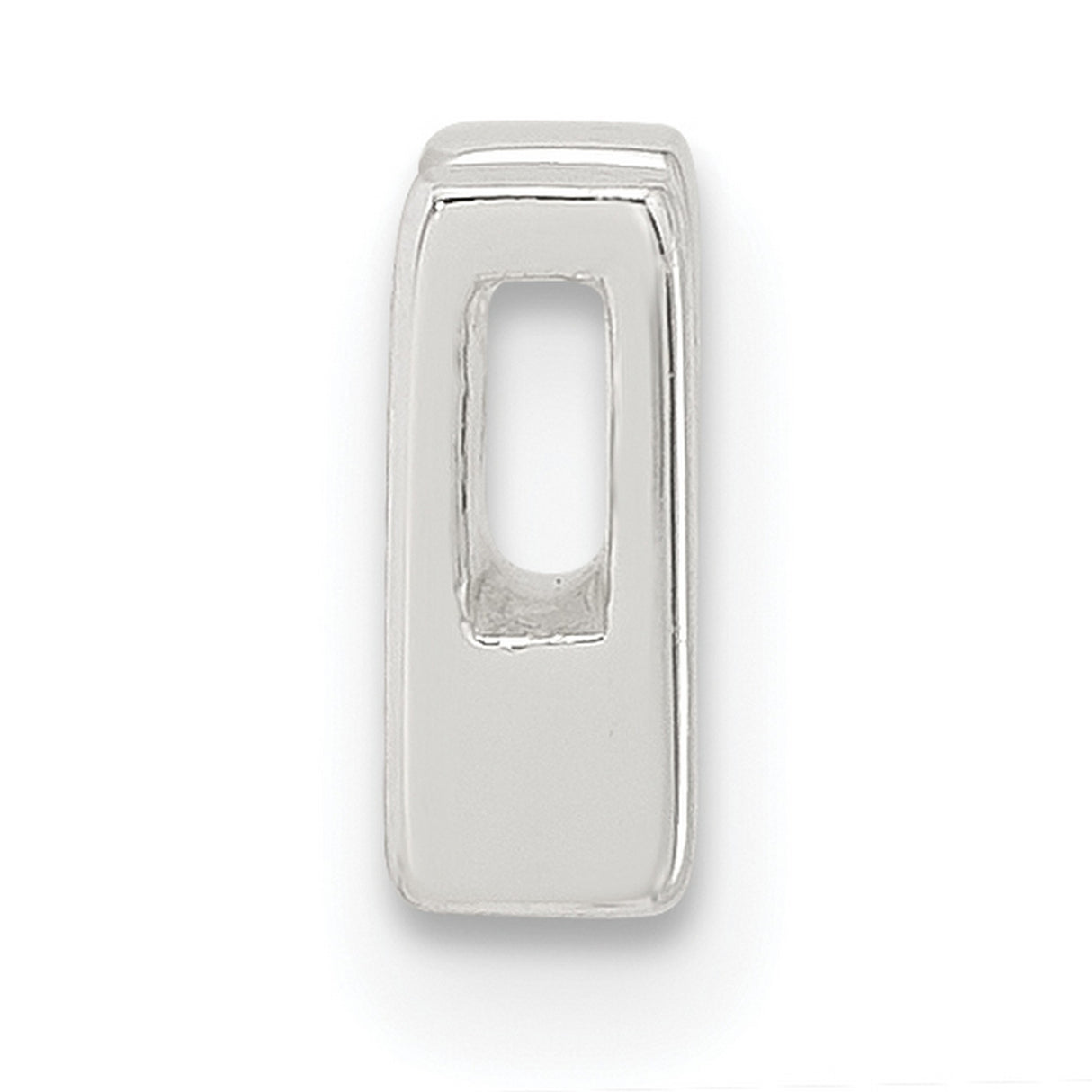 Sterling Silver Letter V Pendant, Polished Block Initial Charm, Unisex Monogram Jewelry