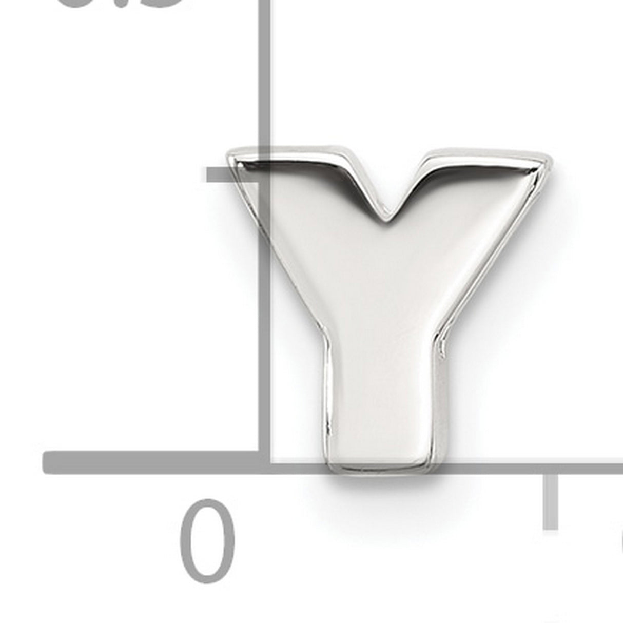 Sterling Silver Initial Y Pendant, Block Letter Charm with Polished Monogram Design