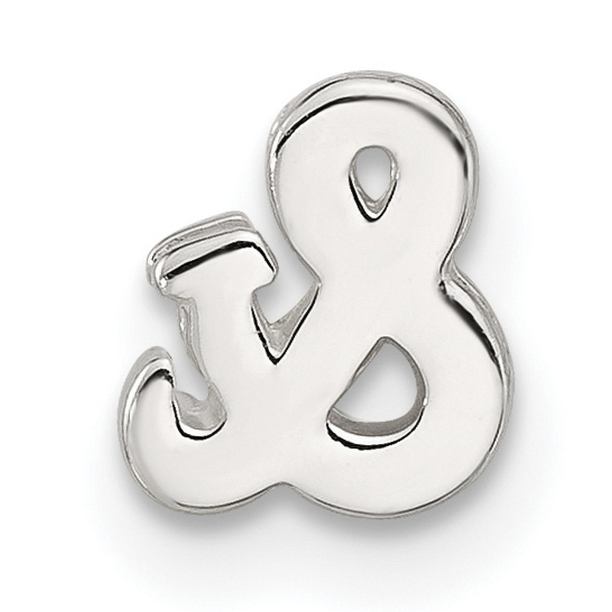Sterling Silver Slide Charm Pendant, Ampersand Symbol, Minimalist Unity Design