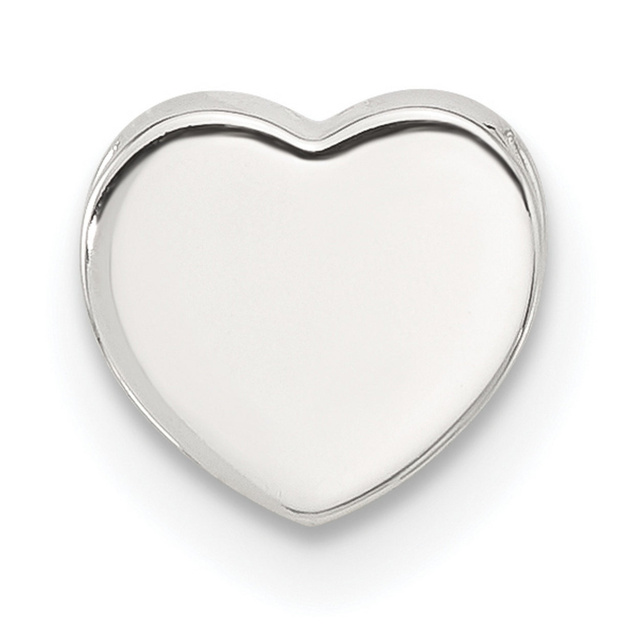 Sterling Silver Heart Pendant, Smooth Polished Finish, Minimalist Romantic Design for Women