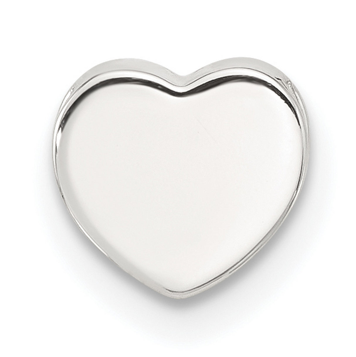 Sterling Silver Heart Pendant, Smooth Polished Finish, Minimalist Romantic Design for Women
