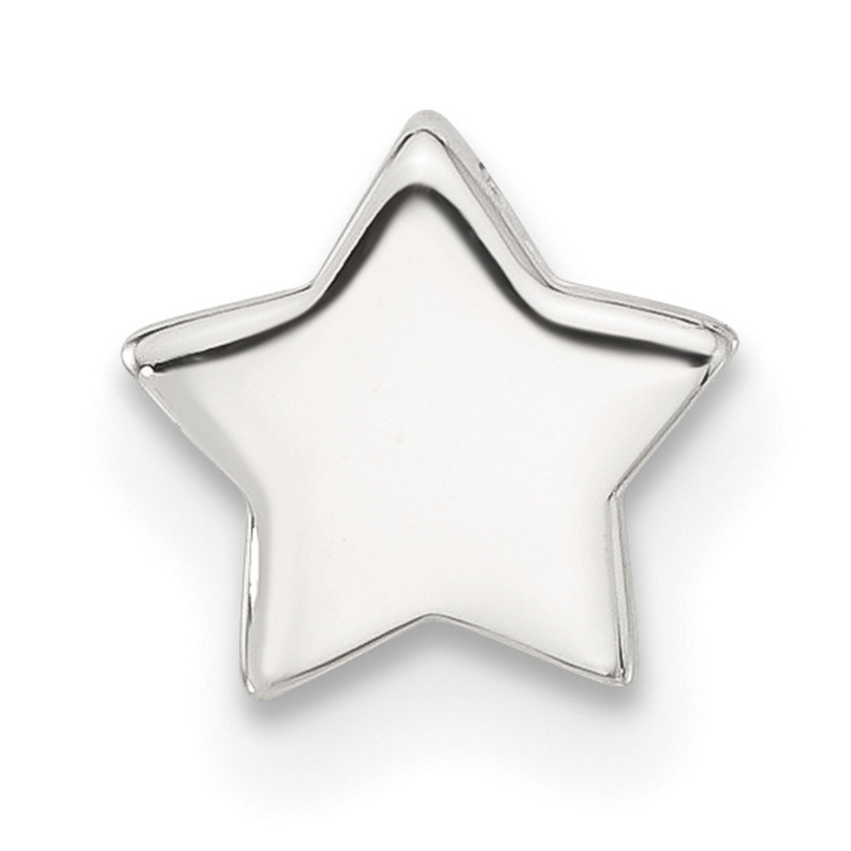 Sterling Silver Star Charm Pendant, Smooth Five-Point Design, Minimalist Celestial Jewelry
